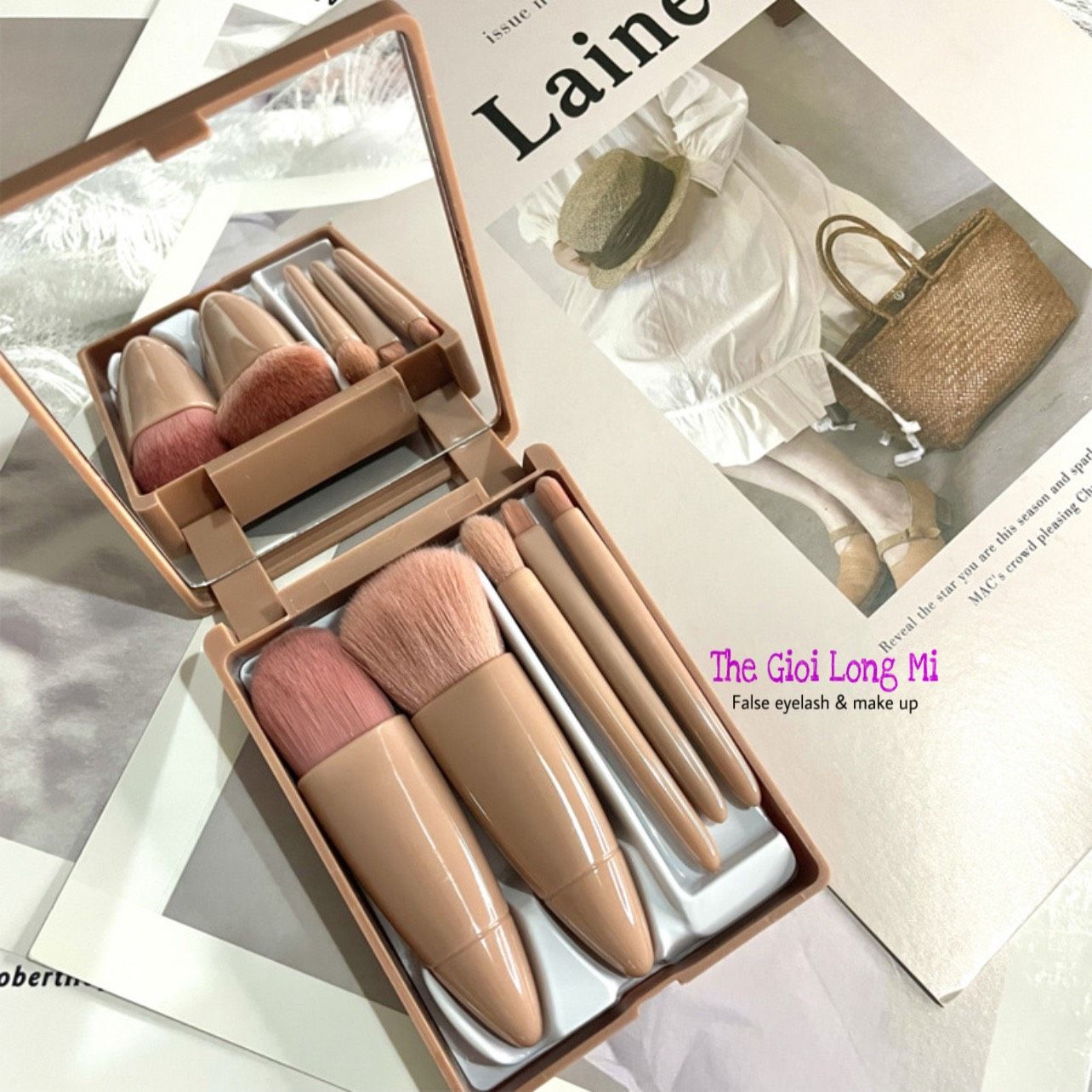 HỘP CỌ GƯƠNG 5 CÂY MÀU HỒNG PASTEL