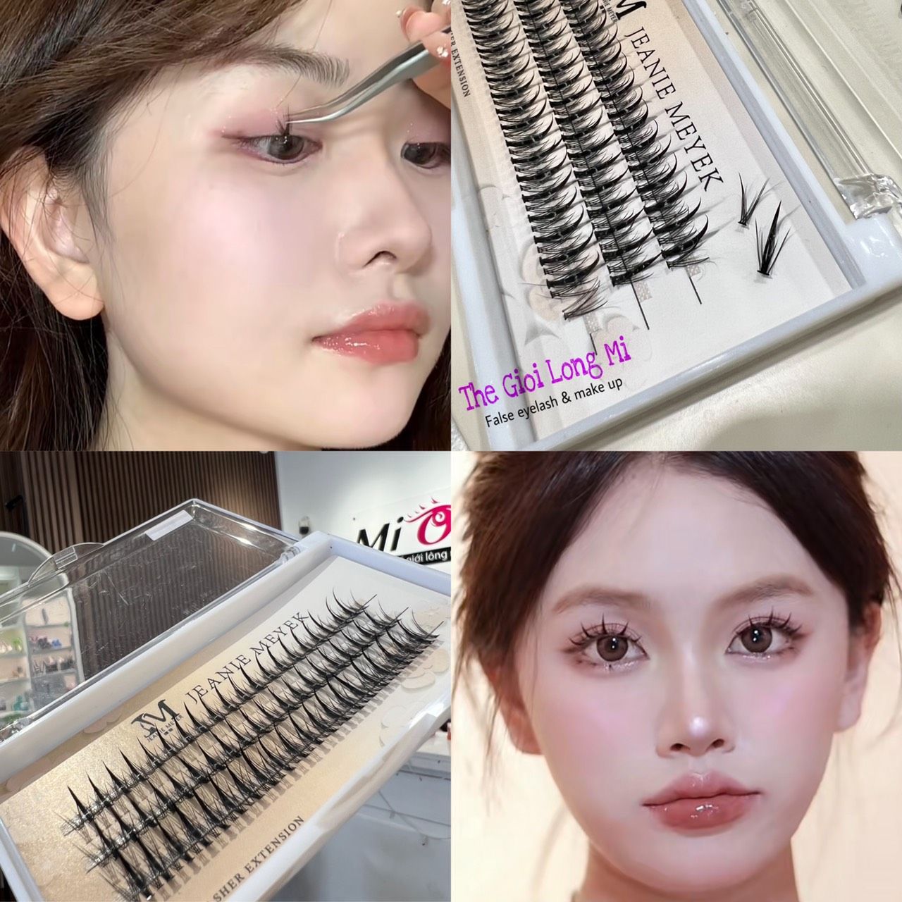 V22 hộp lông mi tự nối tại nhà màu đen kiểu dáng sợi đơn thương hiệu Jeanie Meyek