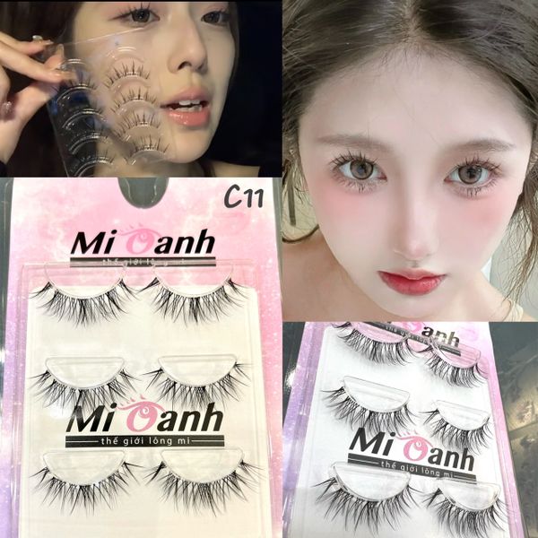 C11 hộp lông mi lông chồn 3 cặp viền gân trong siêu tự nhiên thương hiệu Mi Oanh