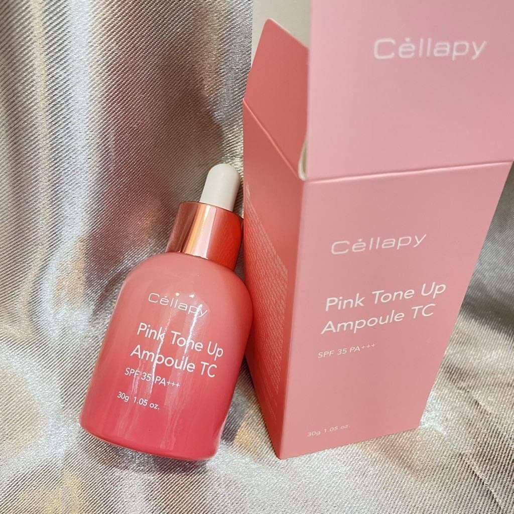 TINH CHẤT DƯỠNG TRẮNG CĂNG BÓNG NÂNG TONE DA CELLAPY PINK TONE UP AMPOULE