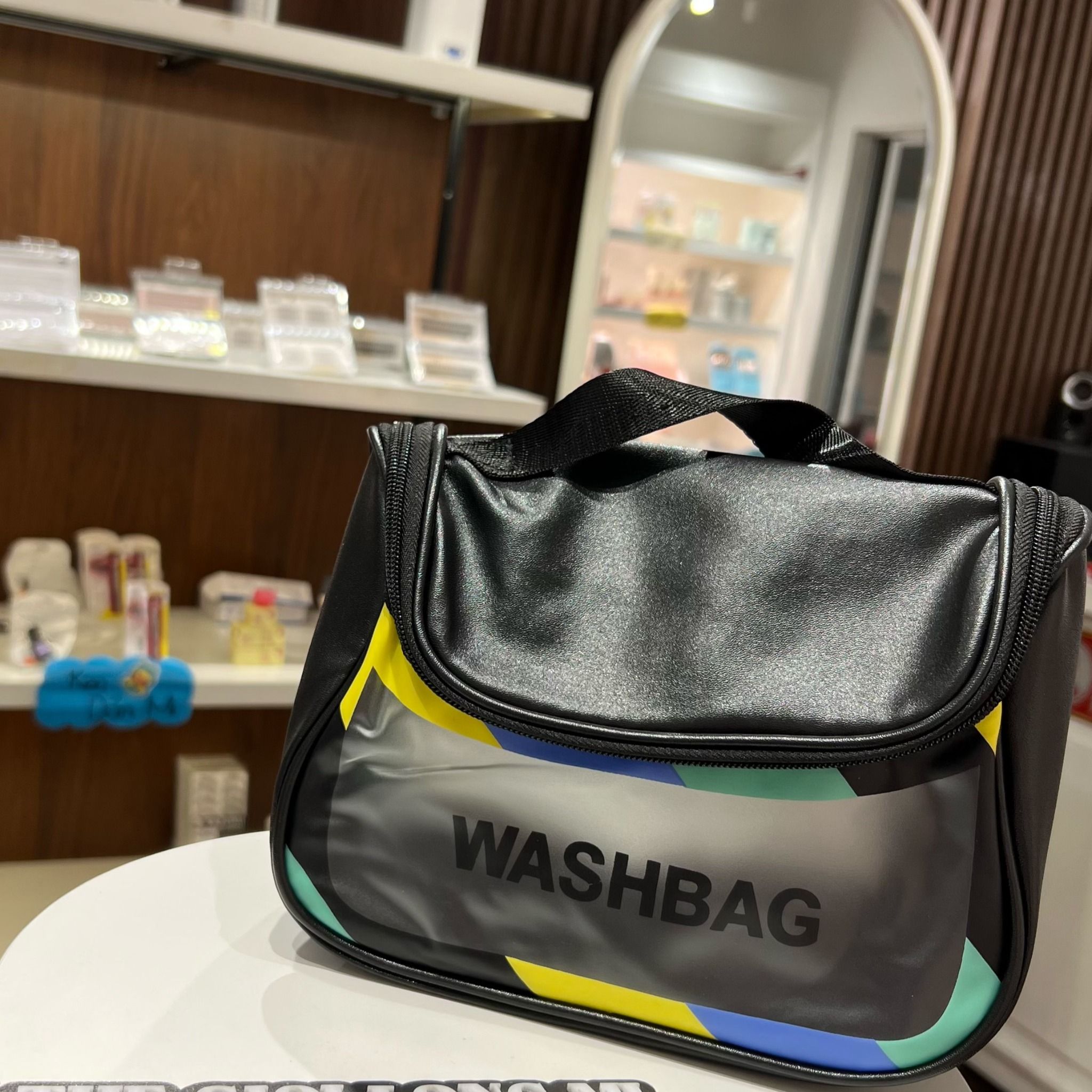  Washbag túi đựng mỹ phẩm du lịch 01 ngăn chất liệu PVC chống nước (size 20x15x10cm) 