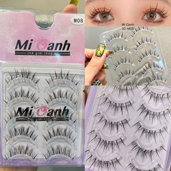 3D-M08 hộp lông mi lông chồn 5 cặp viền gân trong tàng hình thương hiệu Mi Oanh