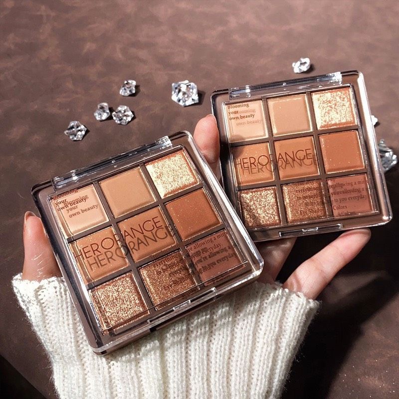 Blooming your own beauty hộp phấn mắt 9 ô tone nâu chocolate thương hiệu Herorange