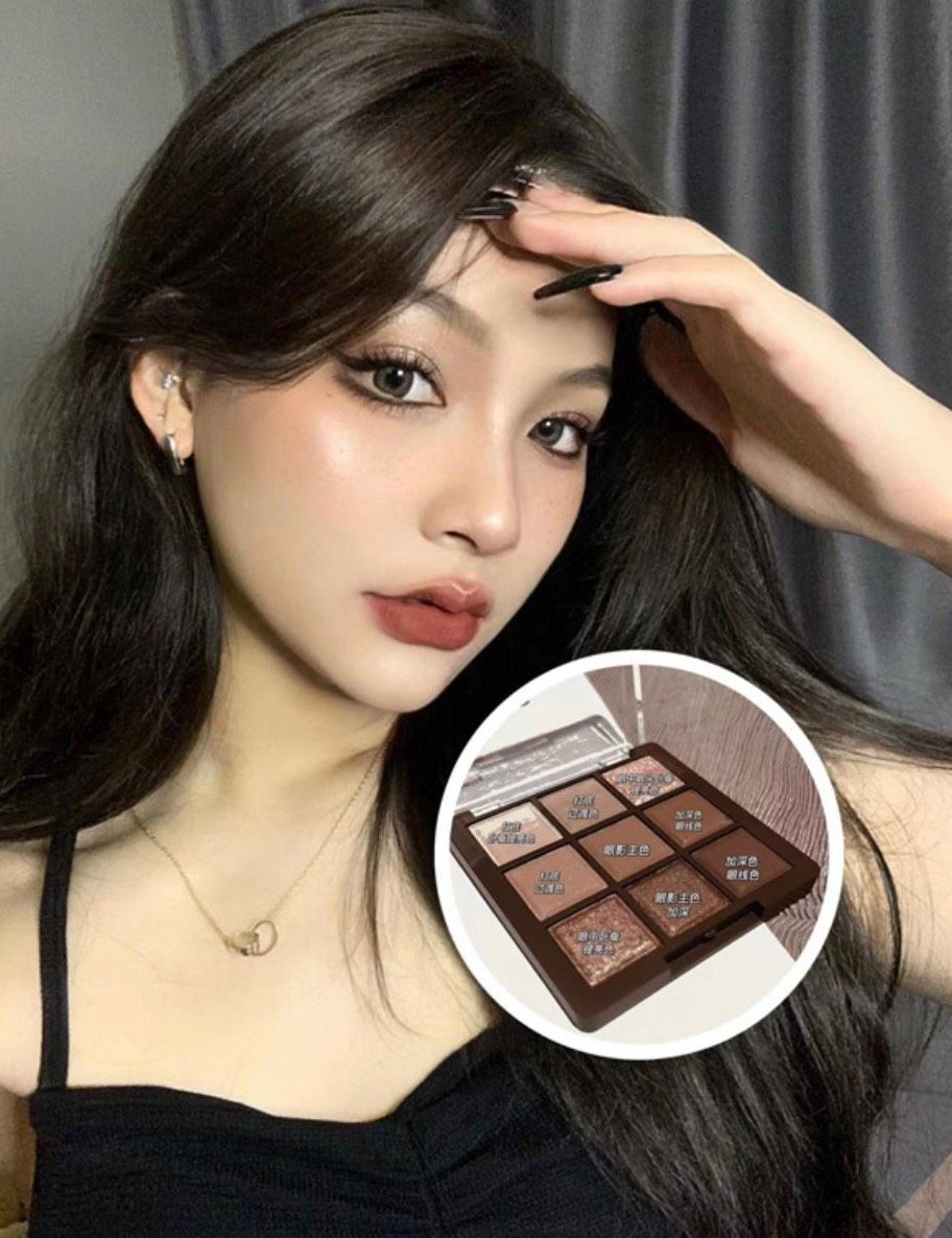 Blooming your own beauty hộp phấn mắt 9 ô tone nâu chocolate thương hiệu Herorange