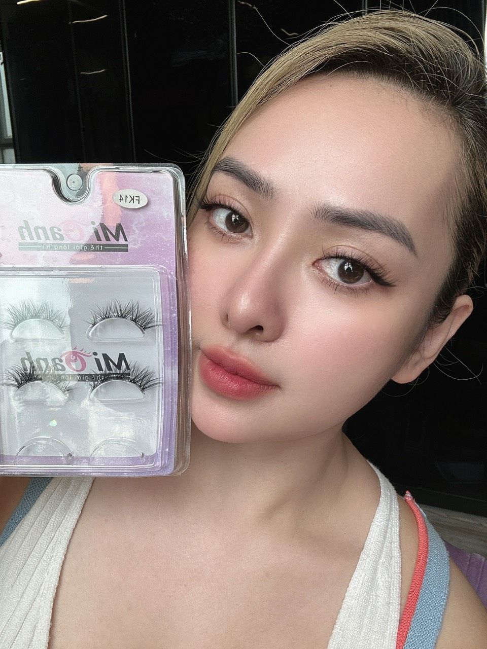 FK14 hộp lông mi lông chồn 3 cặp viền gân trong tàng hình thương hiệu Mi Oanh