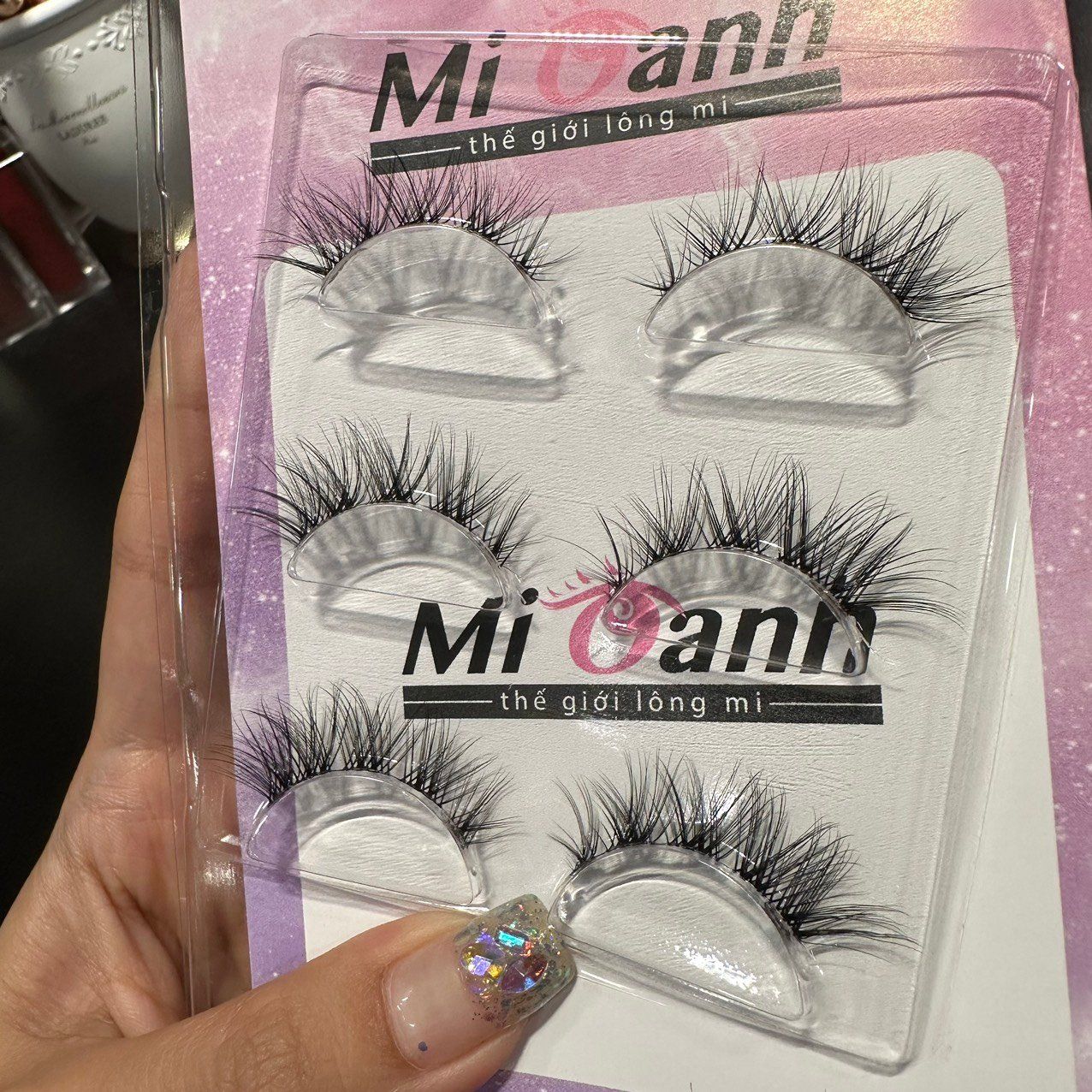 FK14 hộp lông mi lông chồn 3 cặp viền gân trong tàng hình thương hiệu Mi Oanh