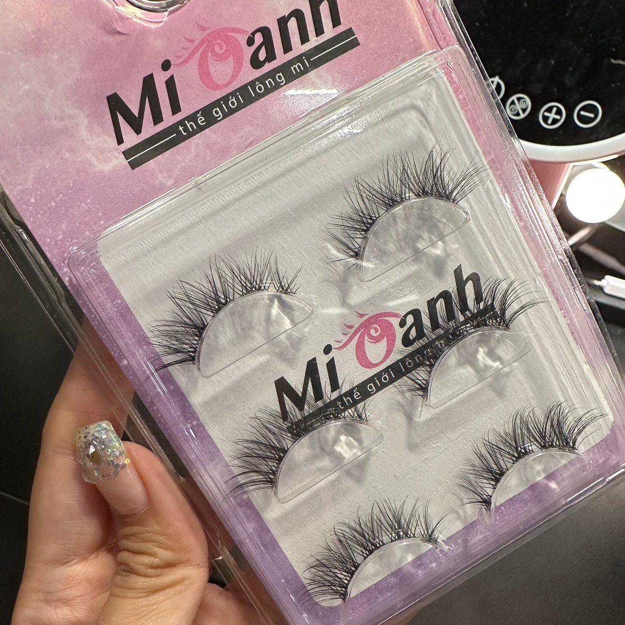FK14 hộp lông mi lông chồn 3 cặp viền gân trong tàng hình thương hiệu Mi Oanh