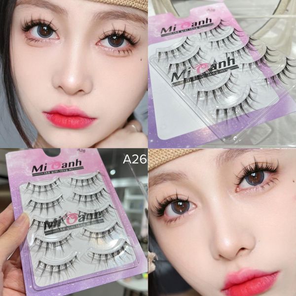 A26 hộp lông mi lông chồn 5 cặp viền gân trong siêu tự nhiên thương hiệu Mi Oanh