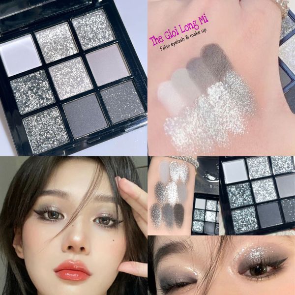 Grey Smoke hộp phấn mắt 9 ô tone xám khói thời thượng thương hiệu Tati Beauty