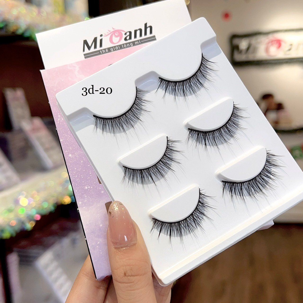 3D-20 Hộp lông mi lông chồn 3 cặp phiên bản mới nhất năm 2023 thương hiệu Mi Oanh