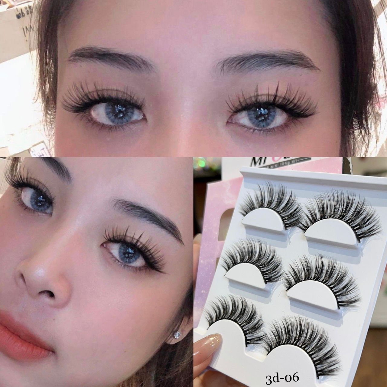 3D-06 hộp lông mi lông chồn 3 cặp kiểu dáng Katun thương hiệu Mi Oanh (SS23)