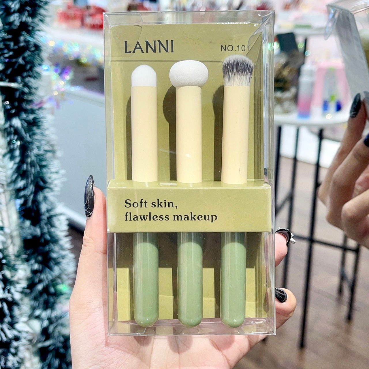 Set 3 cọ che khuyết điểm & tán son môi thương hiệu Lanni