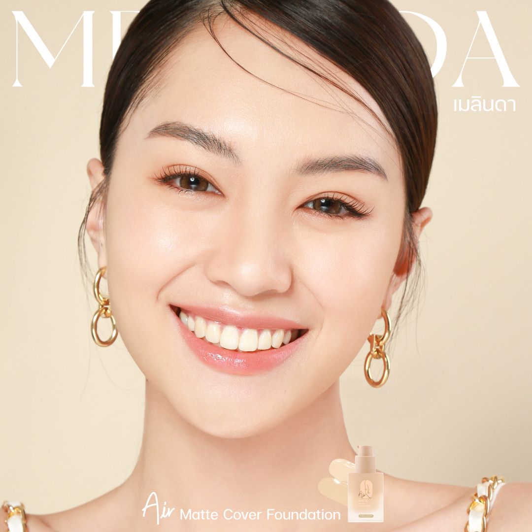 Air Matte Cover foundation kem nền siêu che phủ thương hiệu Meilinda (nhập khẩu chính hãng Thái Lan)
