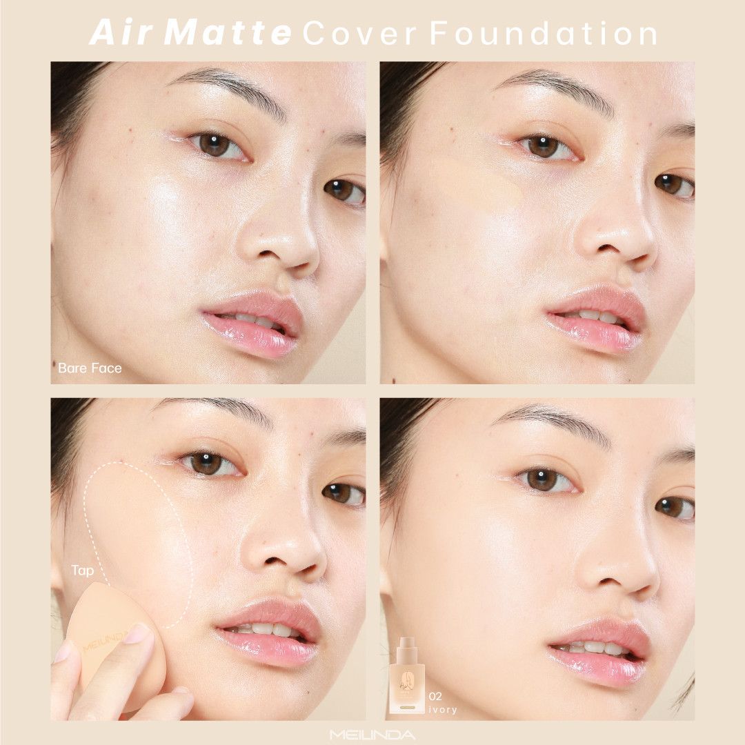 Air Matte Cover foundation kem nền siêu che phủ thương hiệu Meilinda (nhập khẩu chính hãng Thái Lan)