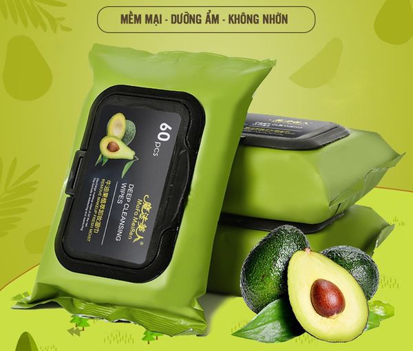  Avocado khăn giấy ướt tẩy trang điểm làm sạch sâu 3 lớp không gây khô da thương hiệu Juyoz (Hàn Quốc) 