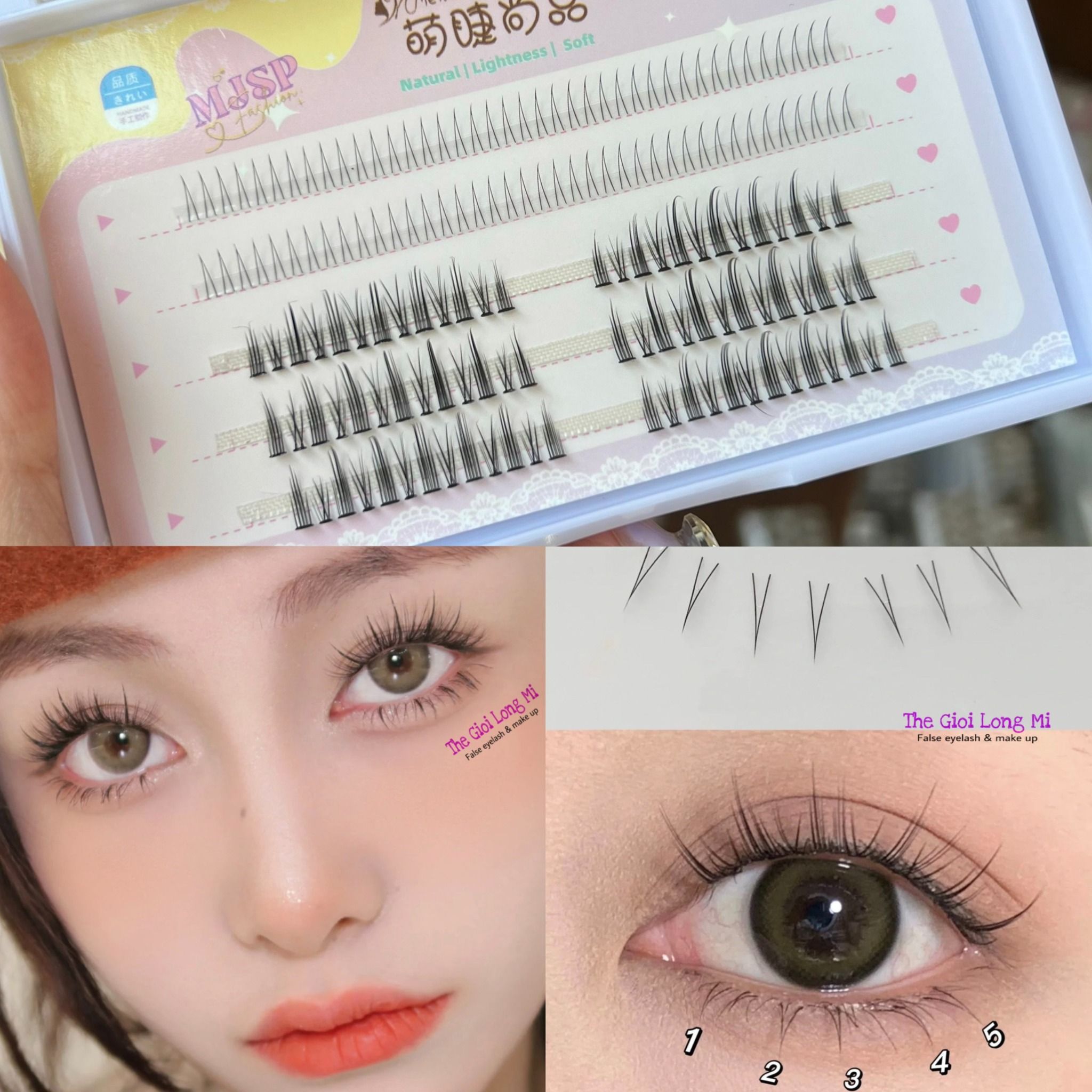 Meng Jie hộp lông mi tự nối tại nhà 2 trong 1 (lông mi dưới và lông mi trên) thương hiệu MJSP