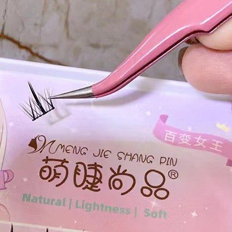 Nhíp gắn lông mi giả mũi nhọn thân hồng