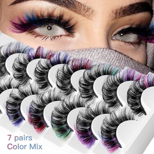 Mix màu hộp lông mi lông chồn 7 cặp thương hiệu Mi Oanh