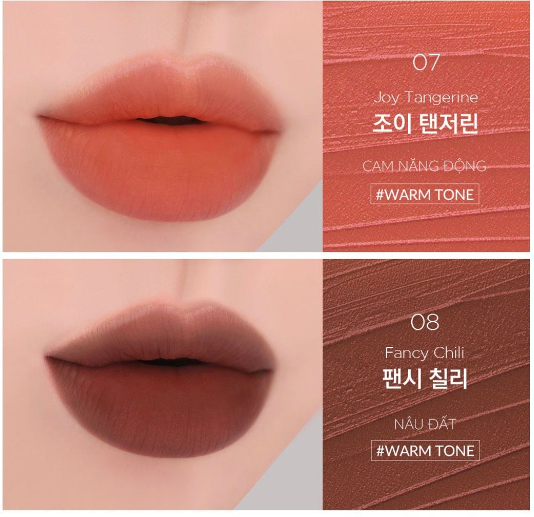 Sheer Velvet Tint bộ sưu tập son kem thương hiệu BBIA (Hàn Quốc)