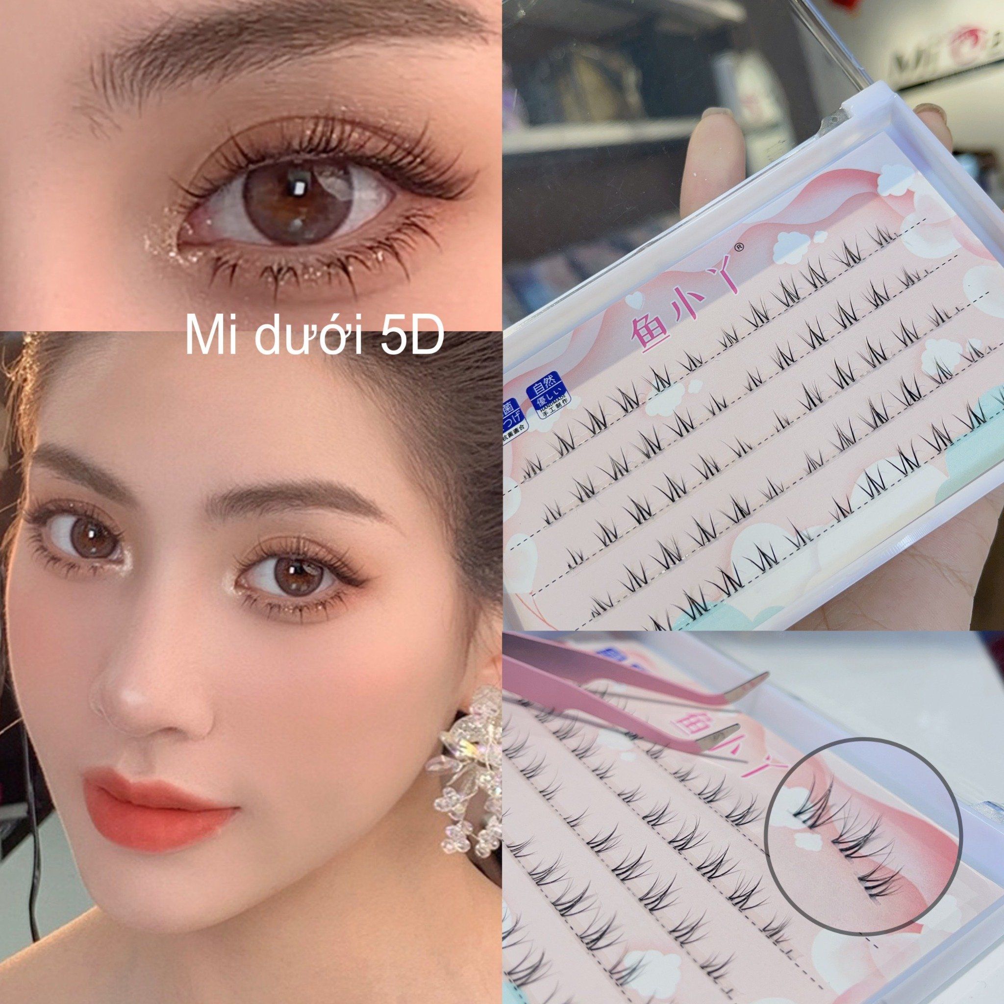 Vu Tiểu Nhã hộp lông mi dưới tự nối tại nhà kiểu dáng 5D vô cùng độc đáo