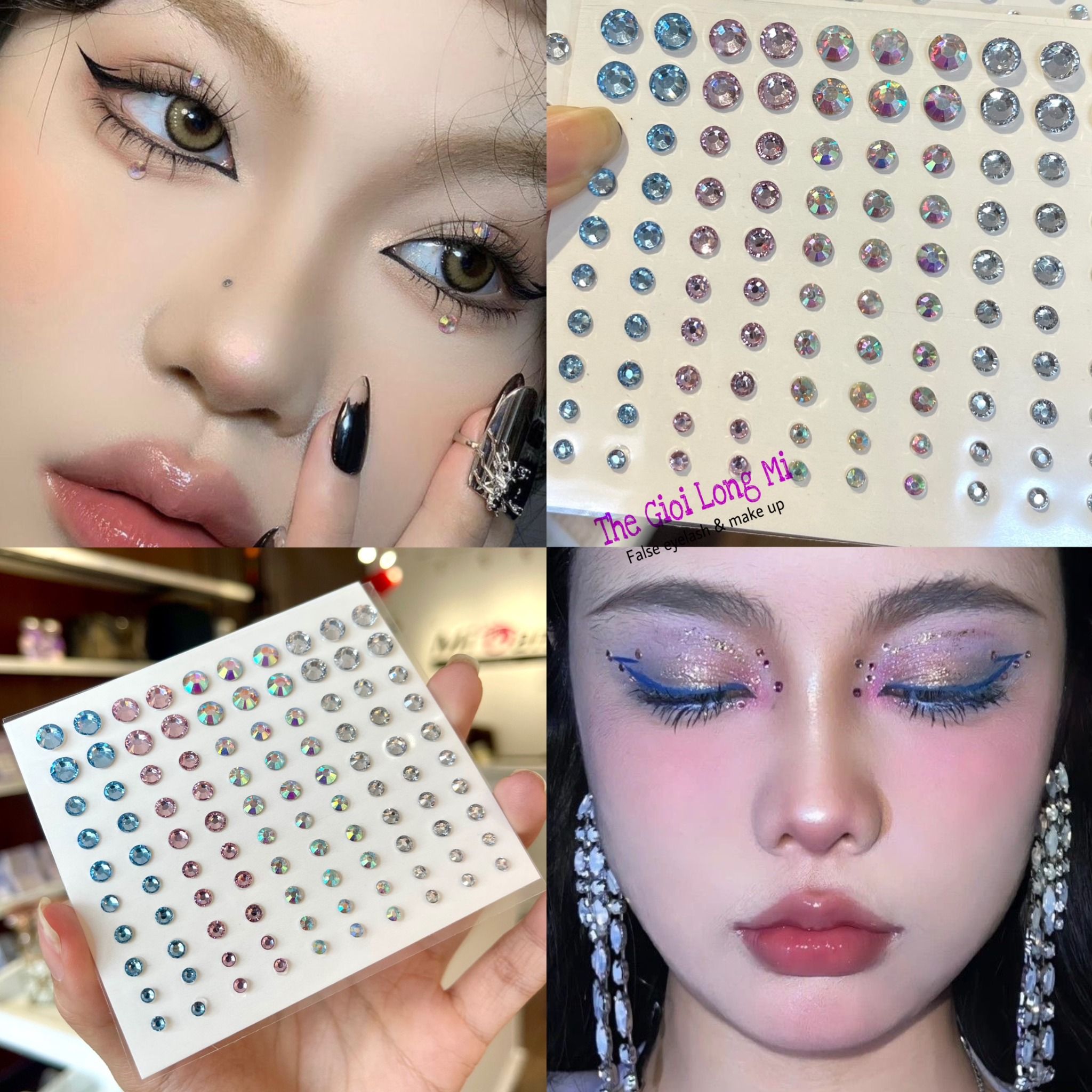 Hạt Kim Cương Trang Điểm với keo dính