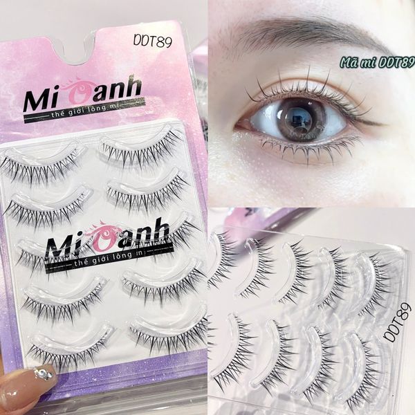 mã DDT89 Hộp lông mi lông chồn 05 cặp viền gân trong suốt thương hiệu Mi Oanh