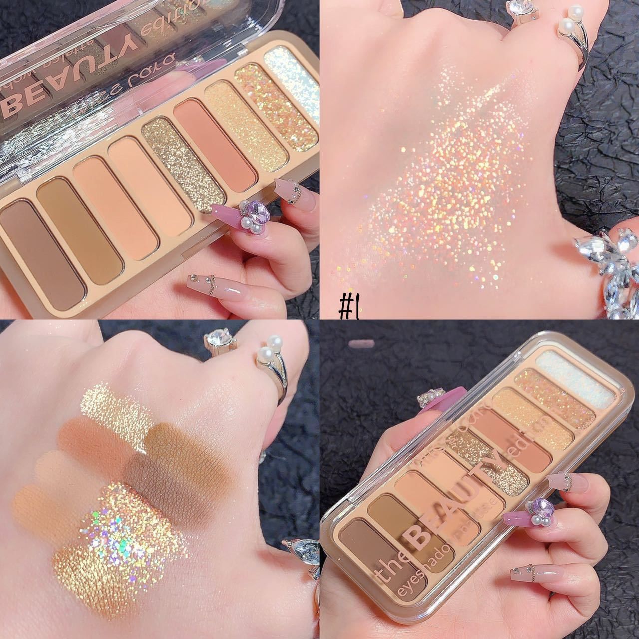 Bộ sưu tập bảng phấn mắt 9 ô mini Beauty edition thương hiệu Miss Lara
