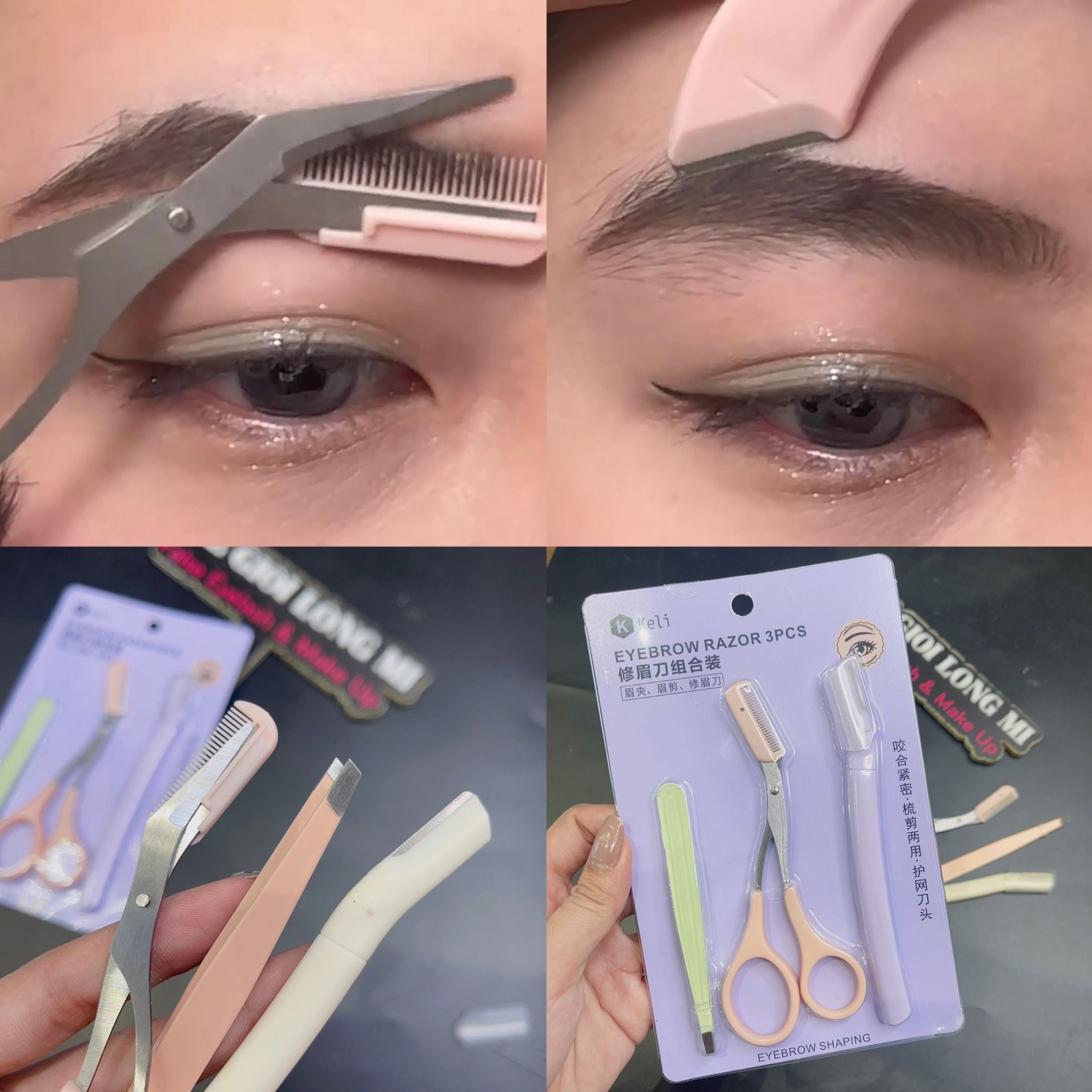 Set dao cạo chân mày 03 món siêu tiện lợi thương hiệu Keli