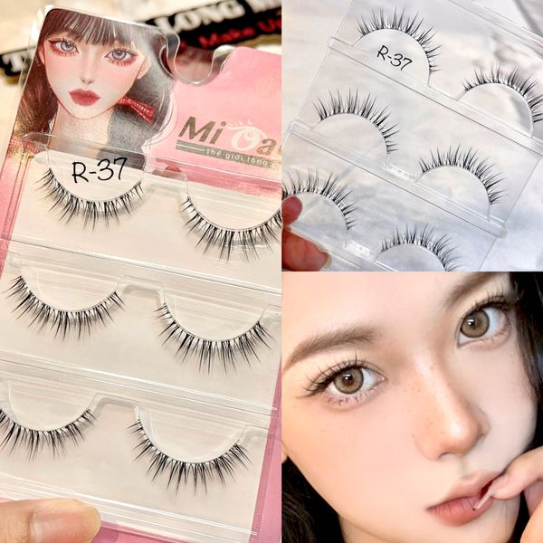 R-37 hộp lông mi lông chồn 3 cặp viền gân trong tàng hình thương hiệu Mi Oanh