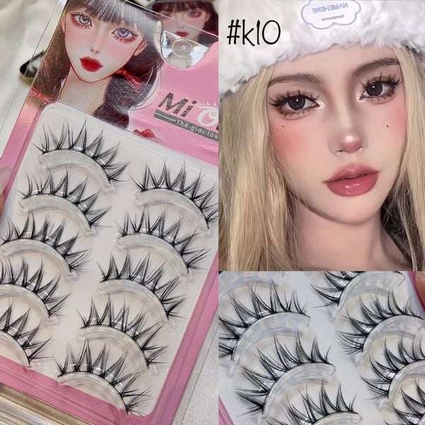 K10 hộp lông mi lông chồn 5 cặp kiểu dáng ấn tượng cho các nàng thương hiệu Mi Oanh