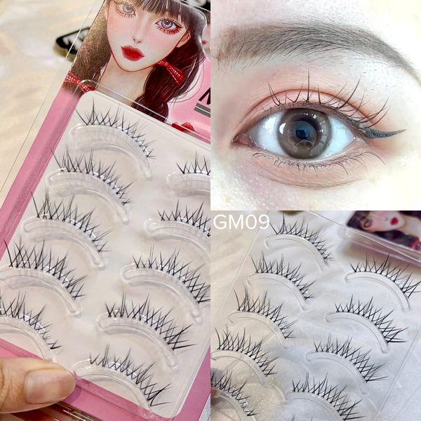 GM09 hộp lông mi giả 5 cặp bằng tóc thật viền gân trong tàng hình thương hiệu Mi Oanh