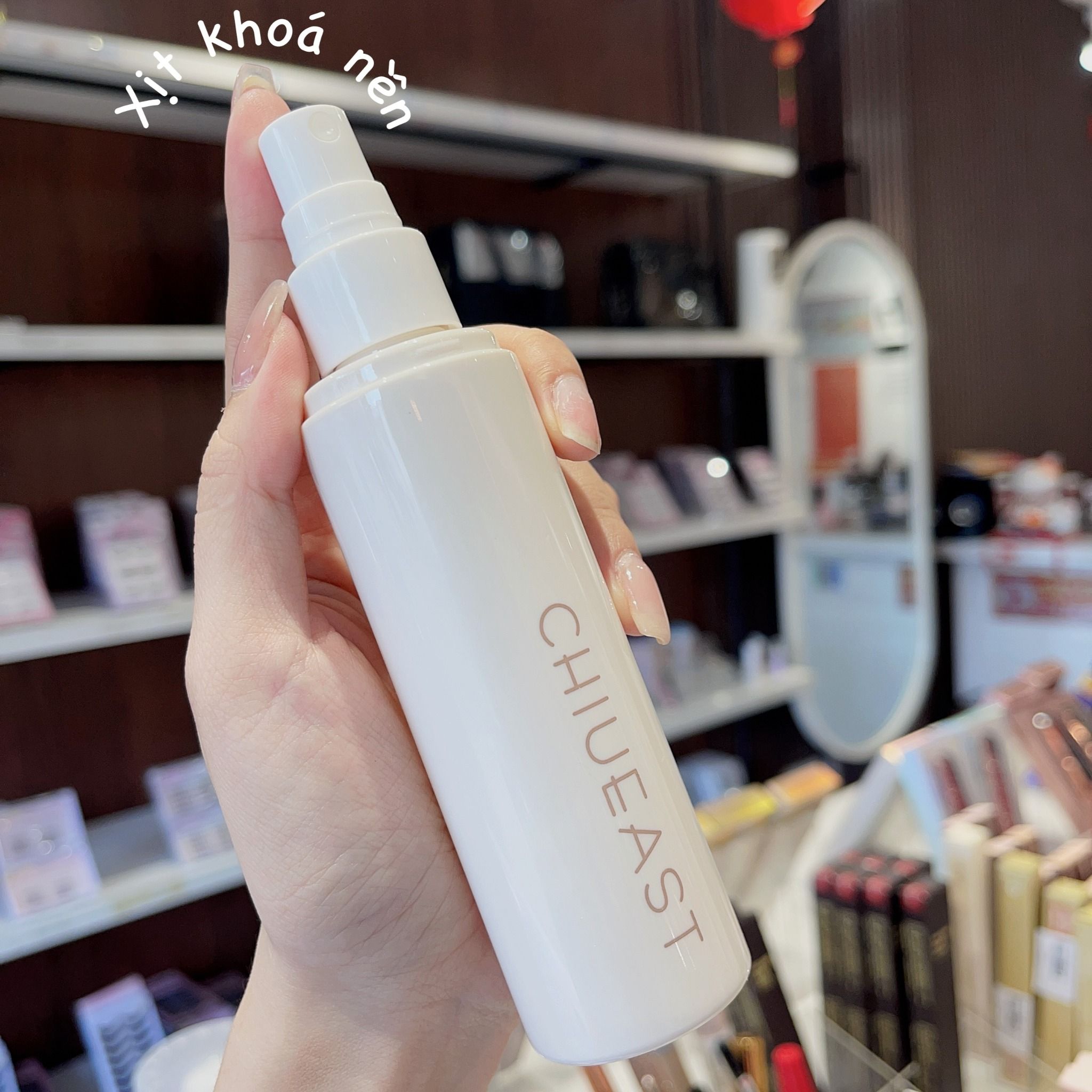 Chiueast chai xịt khóa nền trang điểm chống thấm nước