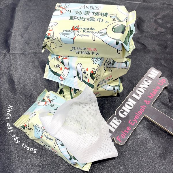 Avocado khăn giấy ướt tẩy trang điểm sạch sâu 3 lớp thương hiệu Jonbos