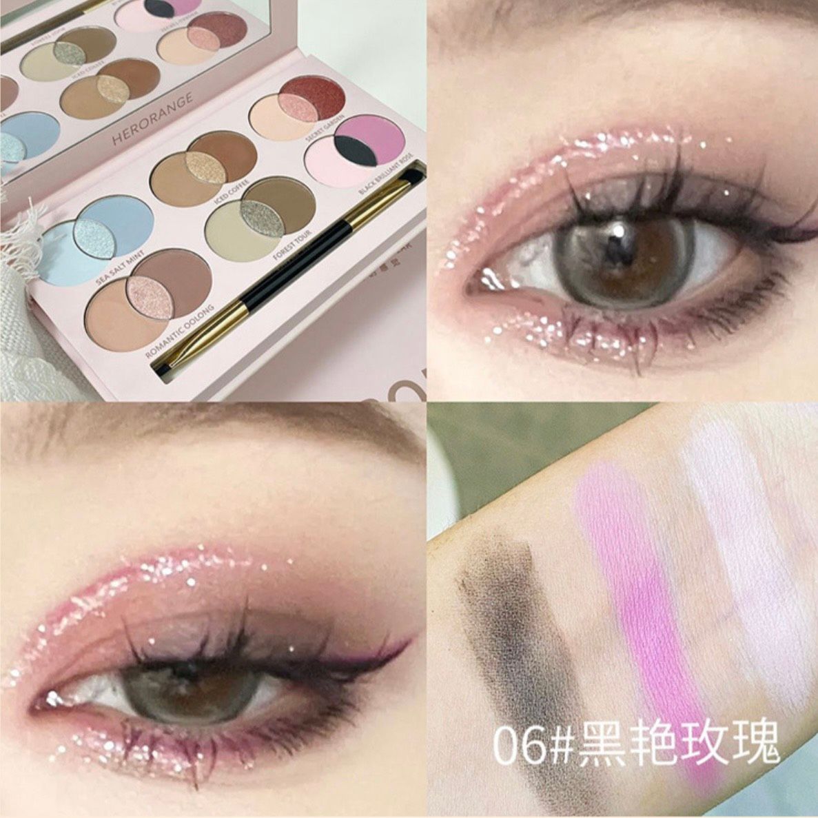 The Feeling of Hear bảng phấn mắt 6 màu mix vô cùng độc đáo thương hiệu Herorange