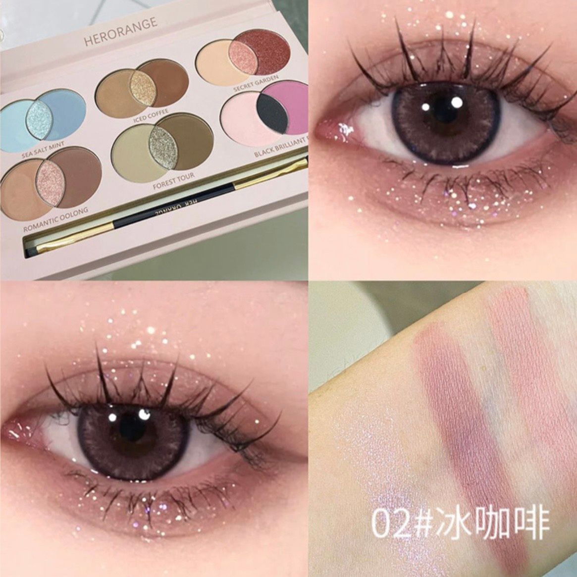 The Feeling of Hear bảng phấn mắt 6 màu mix vô cùng độc đáo thương hiệu Herorange