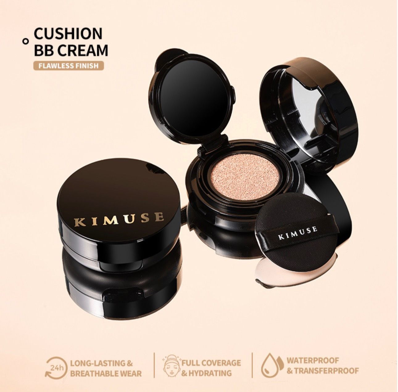 Waterproof & Transferproof cushion phấn nước siêu che phủ thương hiệu Kimuse