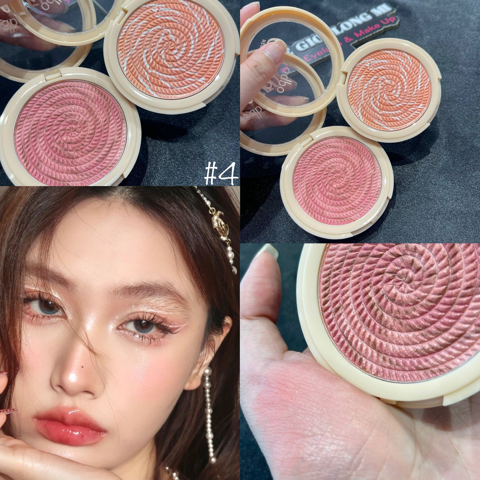 Snowy Blush hộp má hồng tròn ánh nhũ siêu lấp lánh thương hiệu Odbo cosmetics (chính hãng Thái Lan)