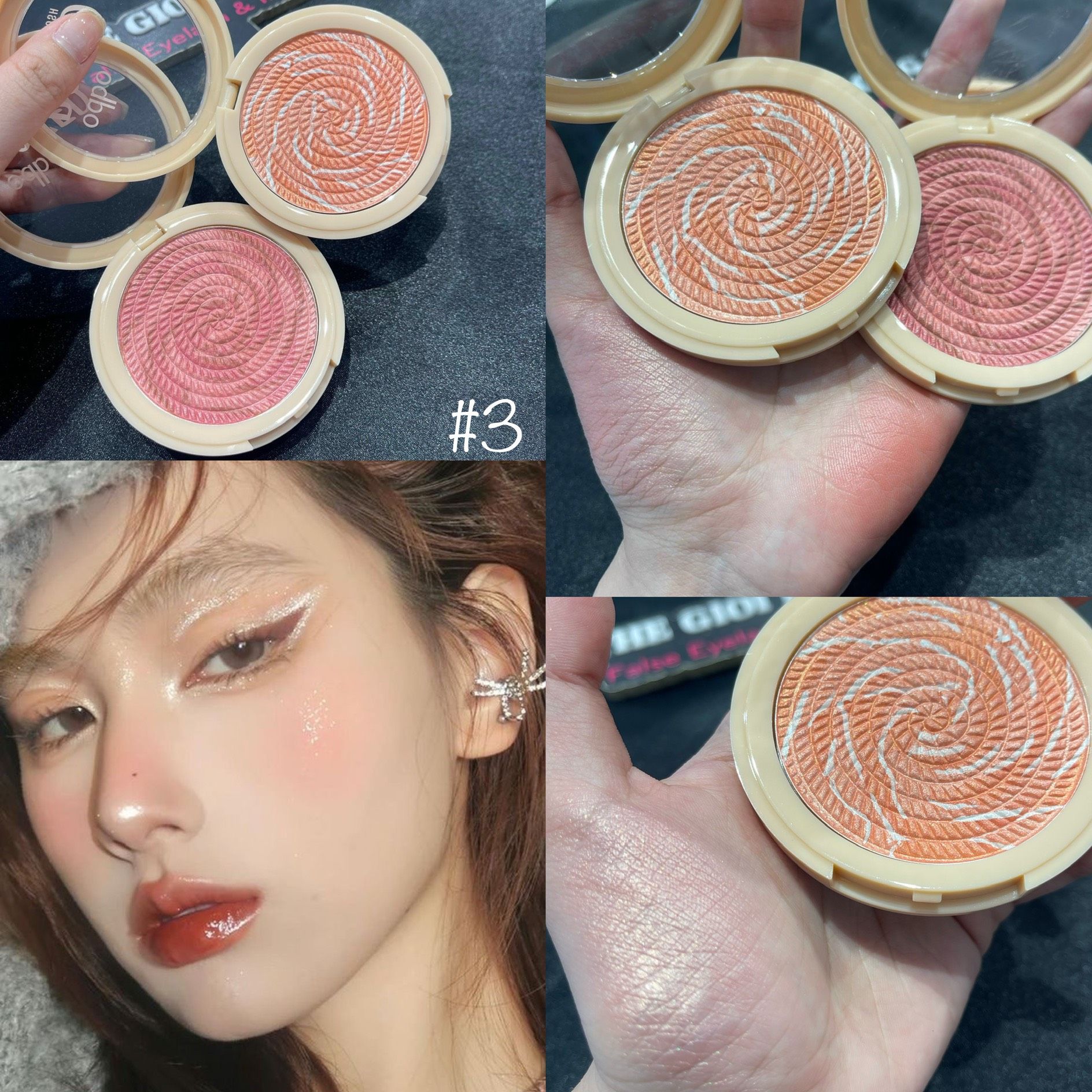 Snowy Blush hộp má hồng tròn ánh nhũ siêu lấp lánh thương hiệu Odbo cosmetics (chính hãng Thái Lan)