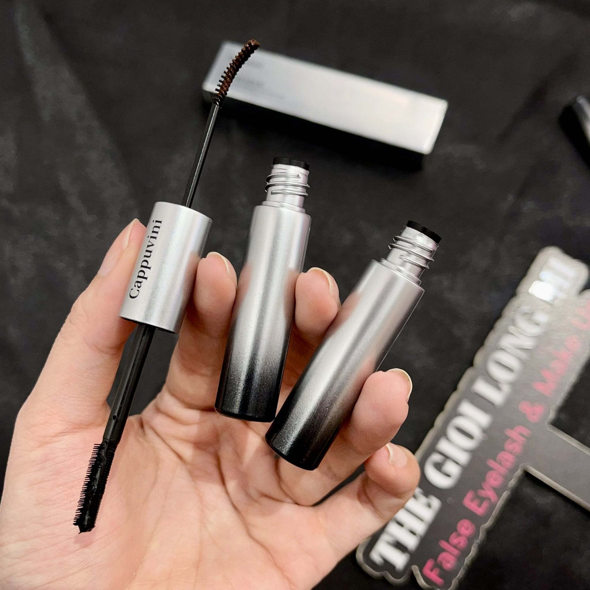 Volumizing Double Curl mascara 2 đầu nâu đen siêu tiện lợi thương hiệu Cappuvini
