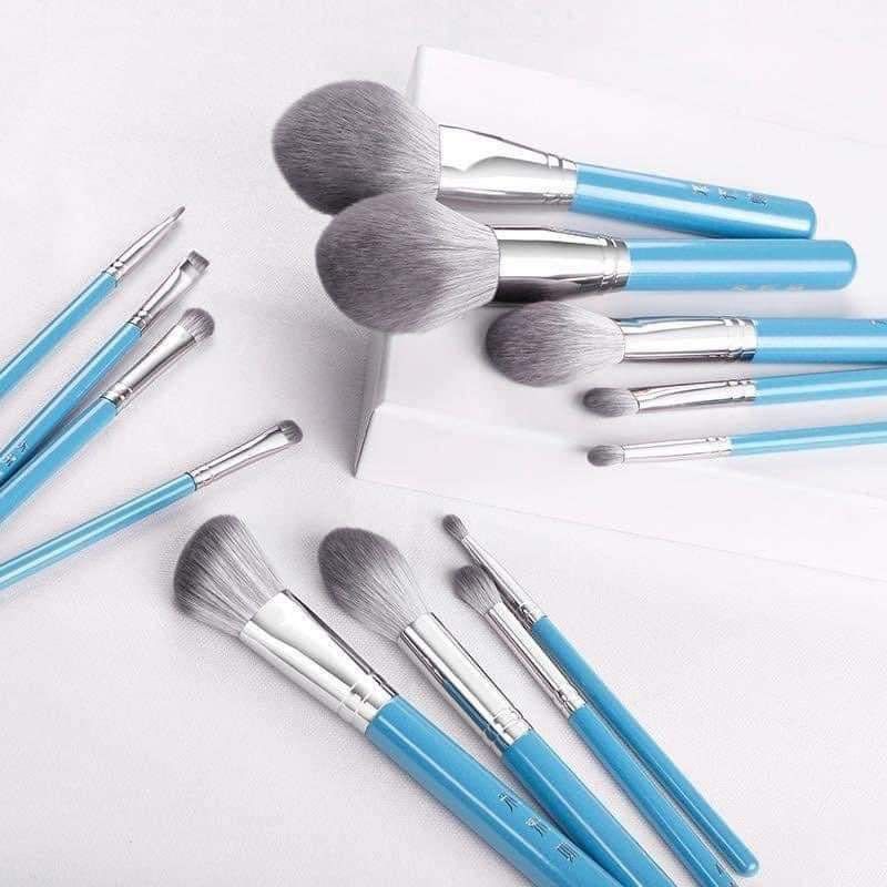 SS24 bộ trang điểm cá nhân 13 cây màu xanh da trời đi kèm bao da tiện lợi
