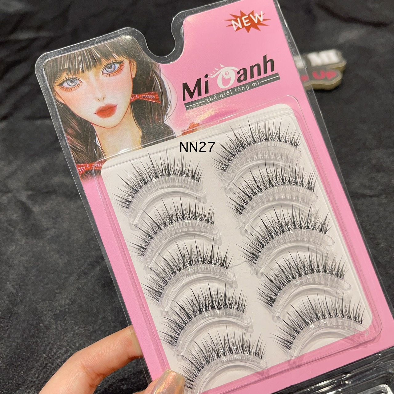 NN27 hộp lông mi giả 5 cặp viền gân trong tàng hình thương hiệu Mi Oanh