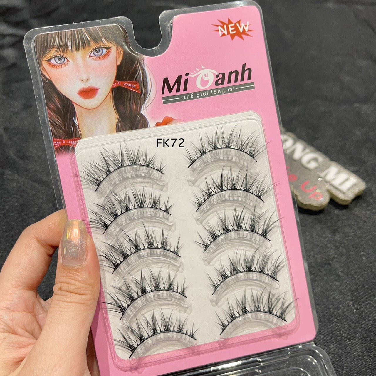 FK72 hộp lông mi giả 5 cặp viền gân trong tàng hình thương hiệu Mi Oanh