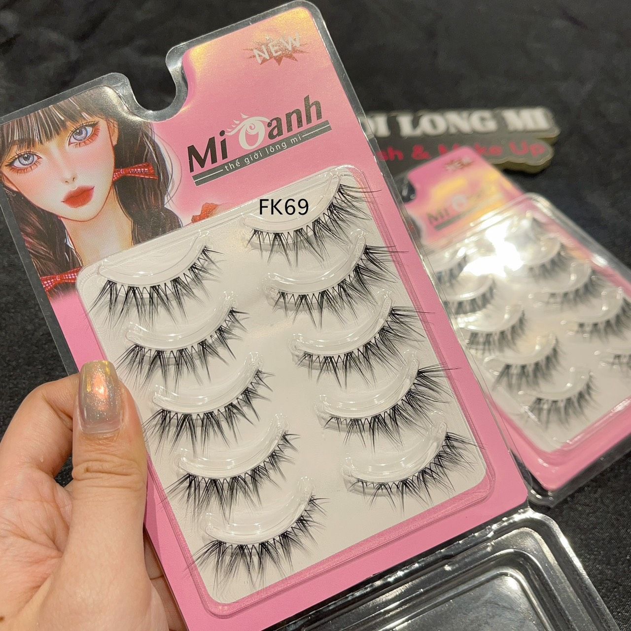 FK69 hộp lông mi giả 5 cặp viền gân trong tàng hình thương hiệu Mi Oanh