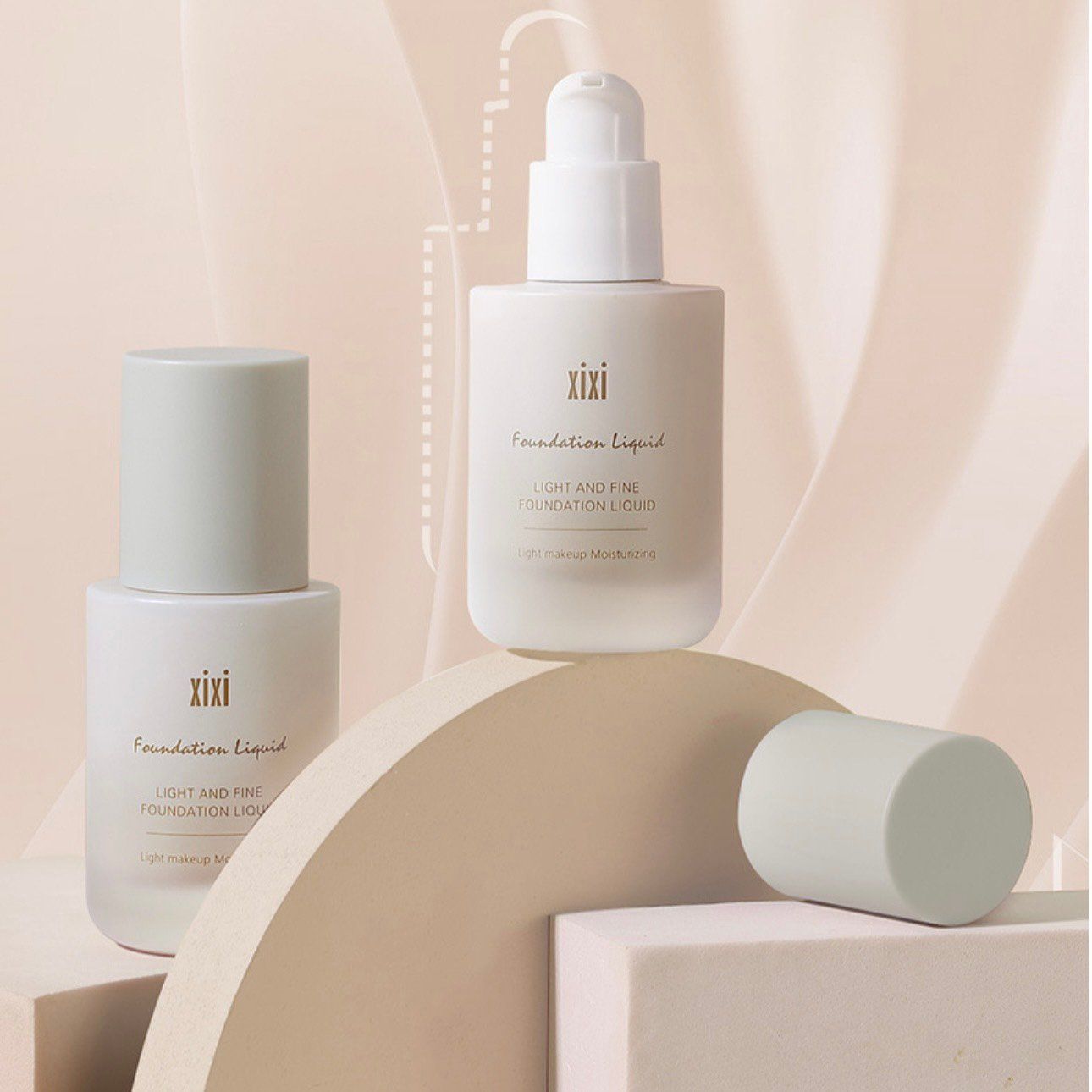 Light & Fine kem nền nước siêu che phủ và không thấm nước thương hiệu Xixi