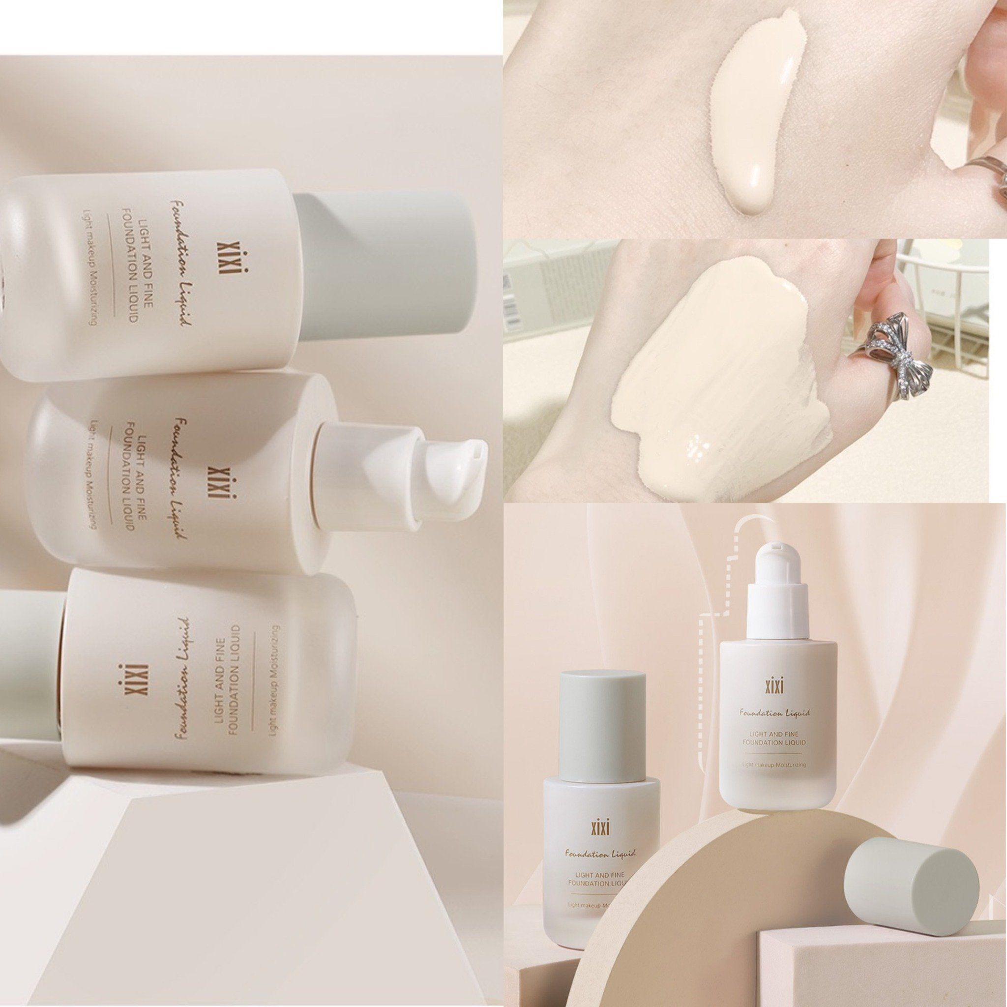 Light & Fine kem nền nước siêu che phủ và không thấm nước thương hiệu Xixi