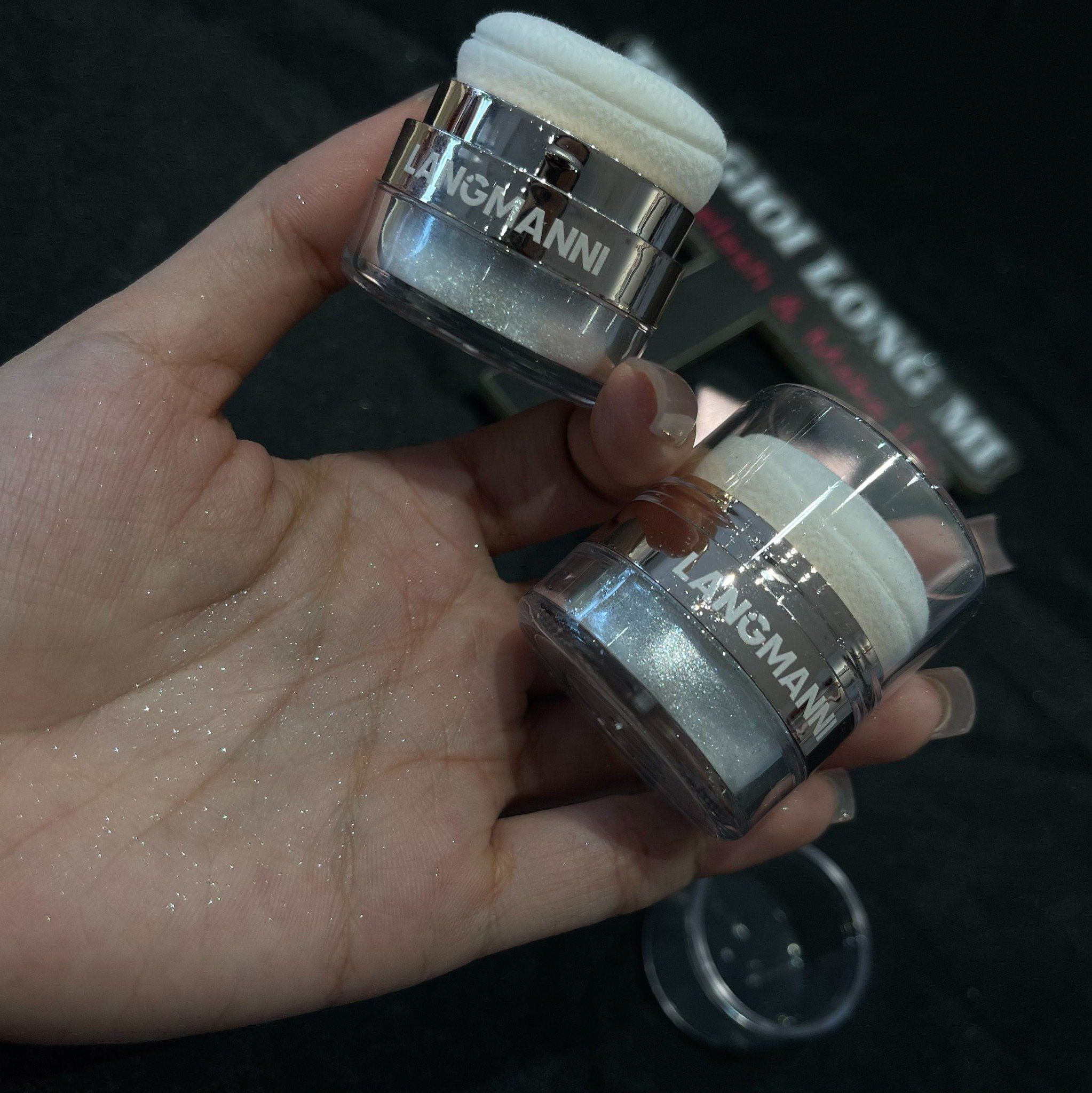 Langmanni phấn bột nhũ highlight phát sáng