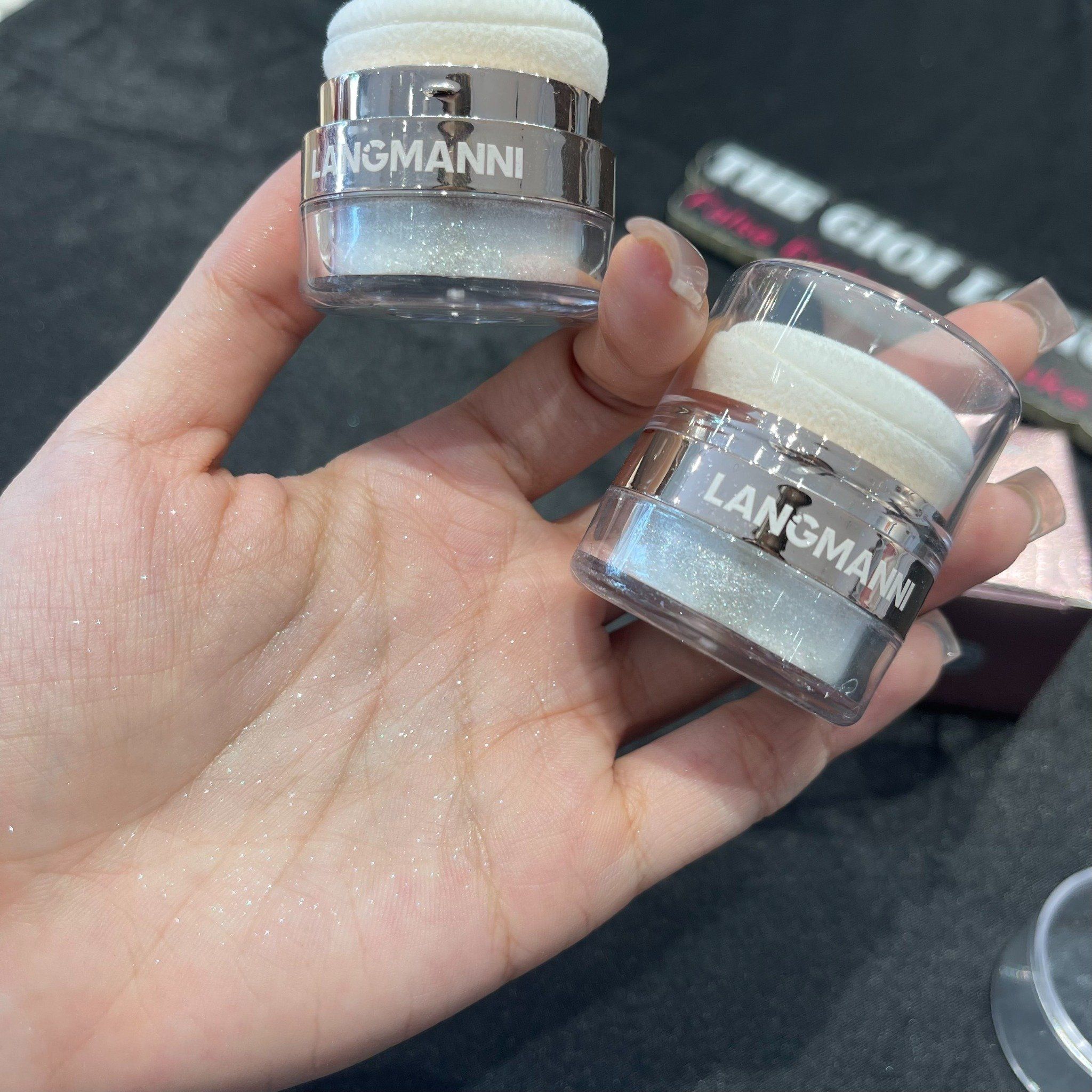 Langmanni phấn bột nhũ highlight phát sáng