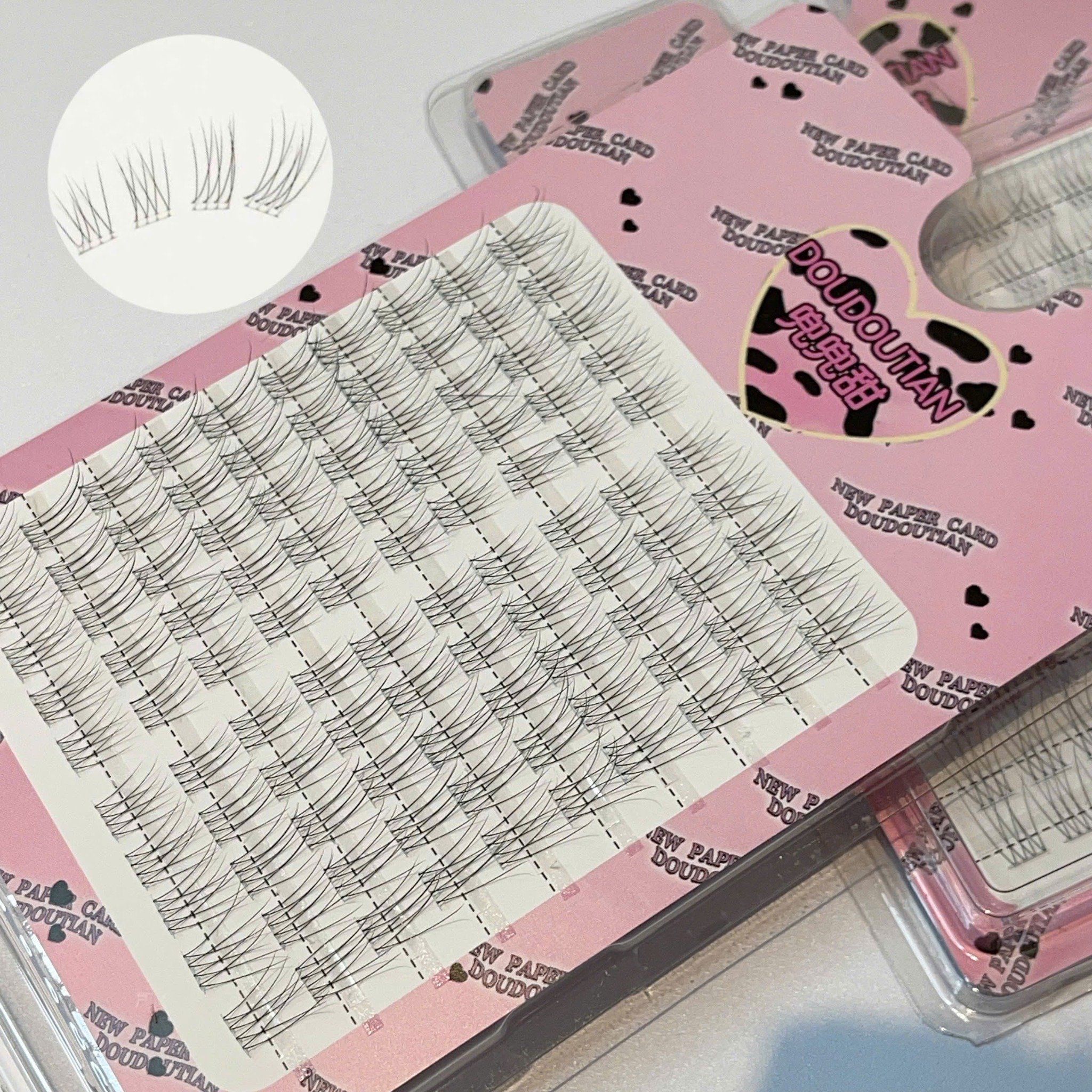 Mi tơ nhện hộp lông mi tự nối 100 cụm thương hiệu Doudoutian