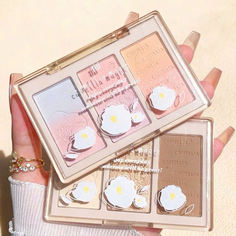 Camellia Magic bảng má hồng và tạo khối 3 ô thương hiệu Xixi