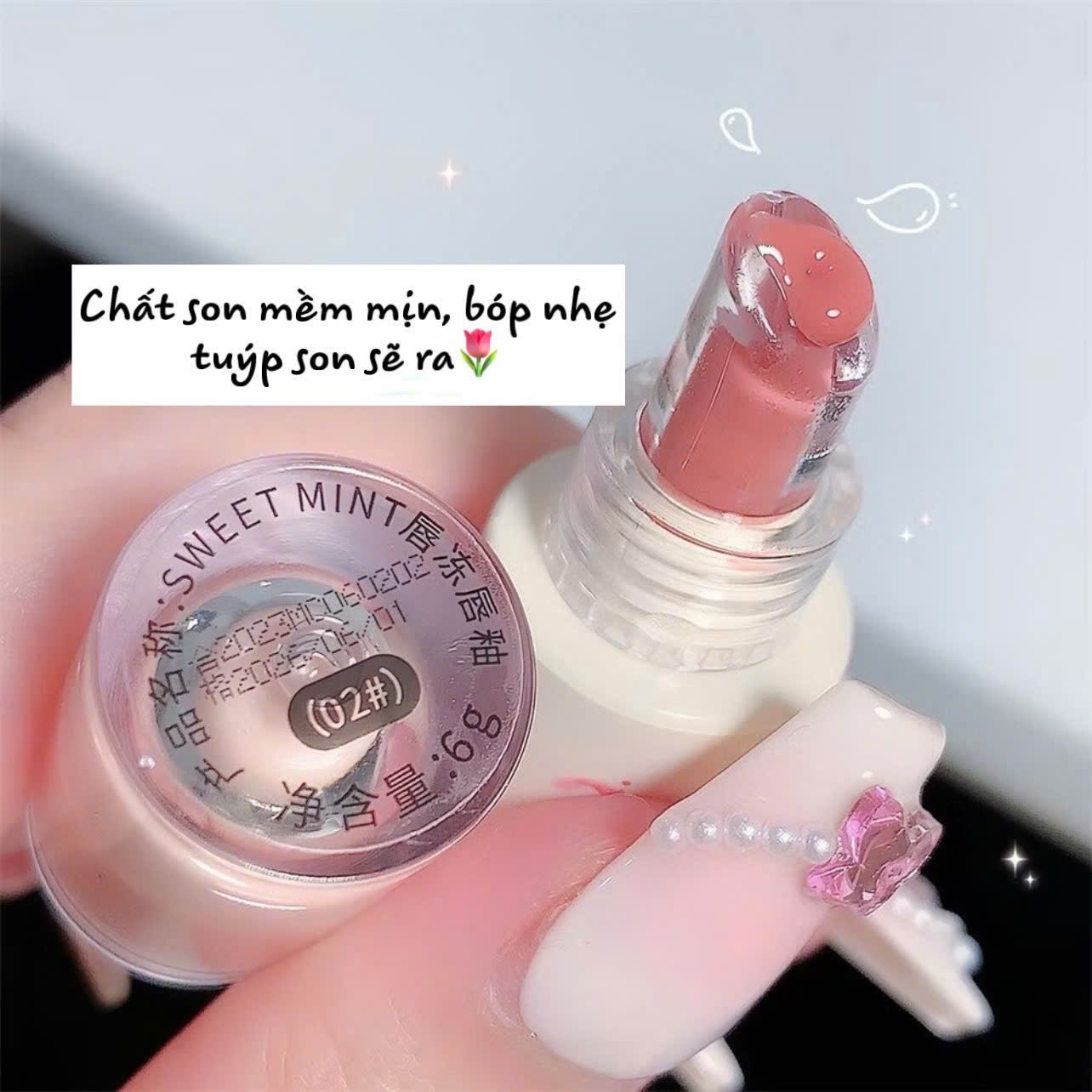 Lip Glaze son dưỡng mềm môi có màu nhẹ thương hiệu Sweet Mint